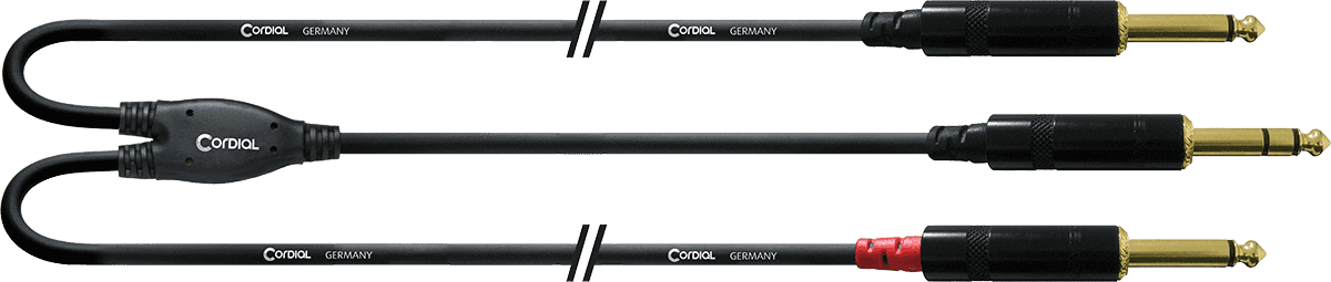 Cordial Cable de Audio Jack Estéreo - 2 Jacks Mono Largos 3 M