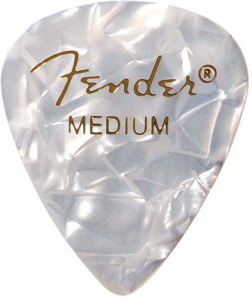 Premium Púas de celuloide forma 351 Medianas White Moto paquete de 12