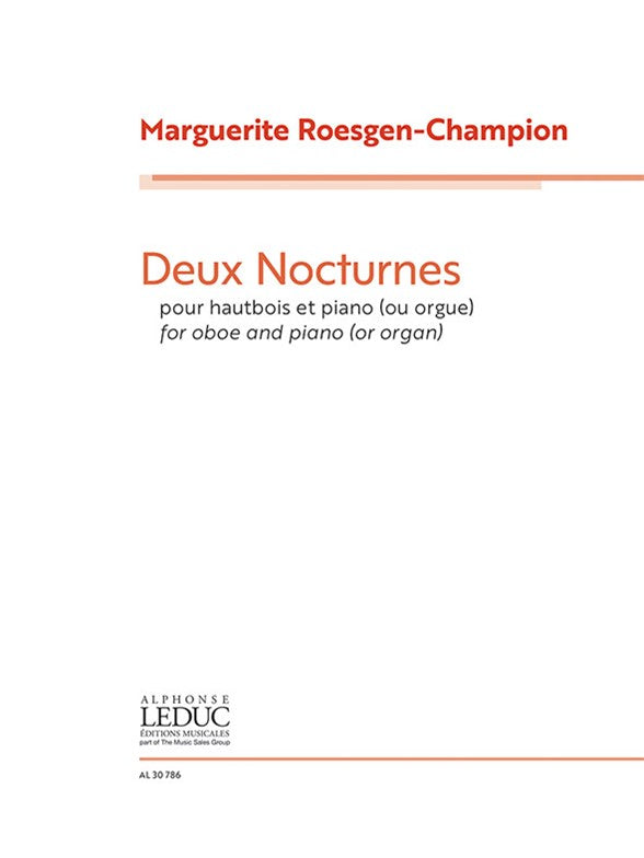 Leduc ROESGEN-champion Marguerite - Deux Nocturnes Pour Hautbois & Piano