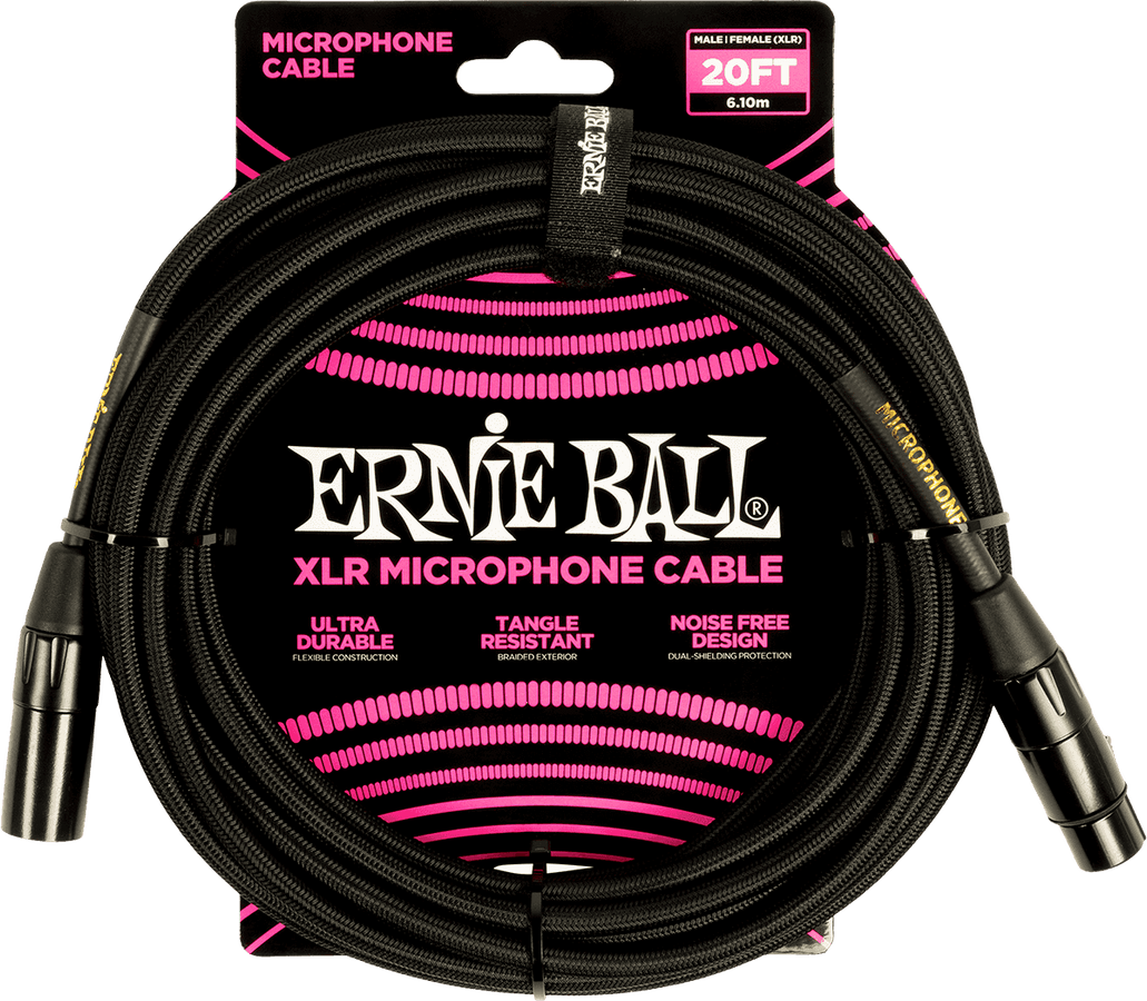 Cables de Micrófono Funda Trenzada XLR Macho/XLR Hembra 6M Negro