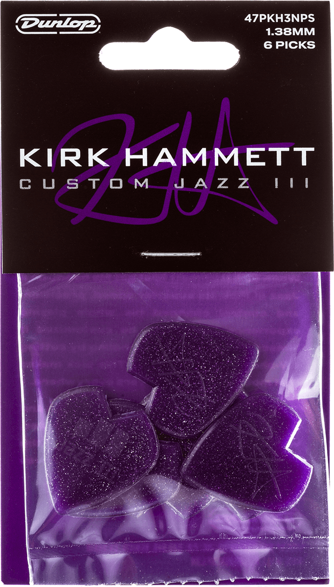 Dunlop 6 x 1,38mm Kirk Hammet Purple Sparkle Jazz