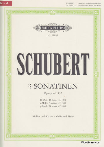Schubert Franz - 3 Sonatinas - Violin And Piano
