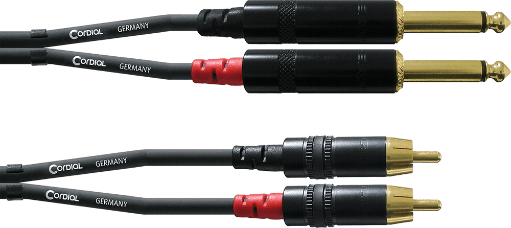 Cordial Cable de Audio Doble Jack Mono/RCA 6 M