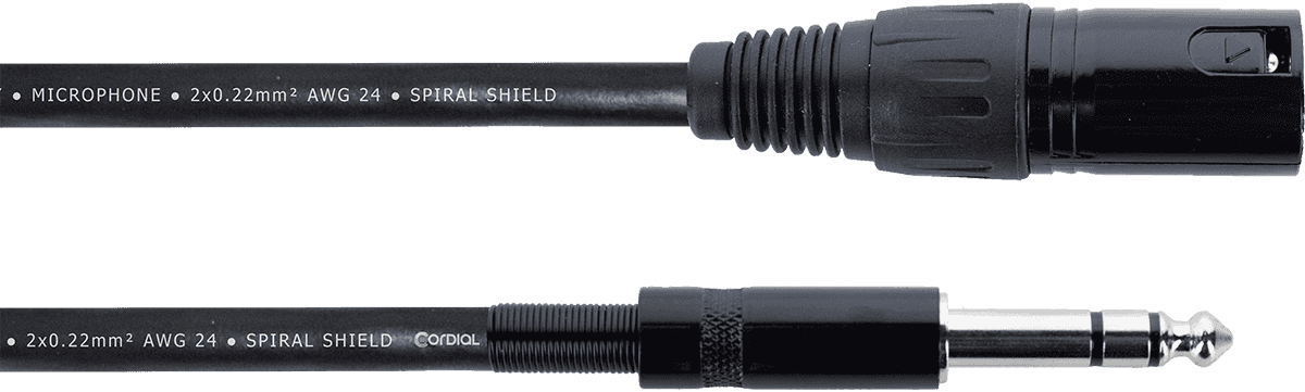 Cable de Audio XLR Macho / Jack Estéreo - 1 M