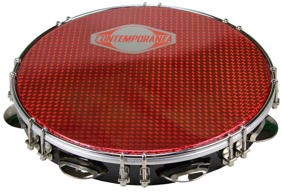 C-PF11-01BR - Pandeiro 11" Negro - Piel Roja - Reacondicionado