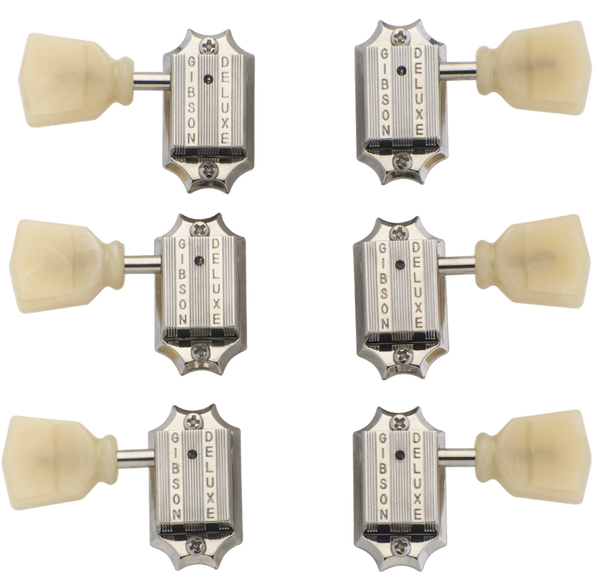 REPLACEMENT PART VINTAGE NICKEL MACHINE HEADS YELLOW BUTTONS