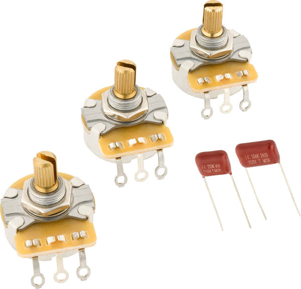 Stratocaster Kit de potenciómetros de eje partido y condensadores de 3 unidades