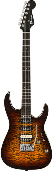 Pro-Mod Plus Dinky DK24 HSS 2PT EB QM Ebo Ojo de Tigre Ámbar