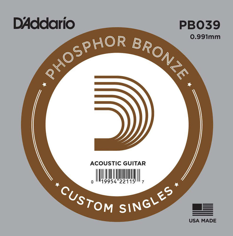 PB030 PHOSPHOR BRONZE WOUND ACOUSTIC GUITAR SINGLE STRING .039