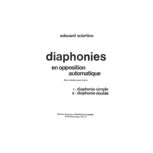 Sciortino - Diaphonies (2 Études) - Piano