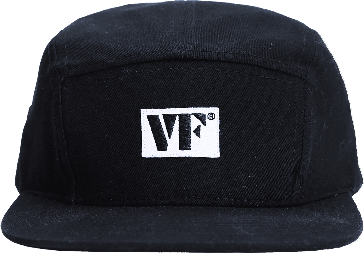 Gorra camp negra de 5 paneles