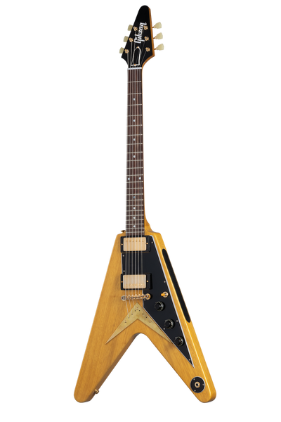 Flying V Korina 1958 Golpeador negro Natural CSHR