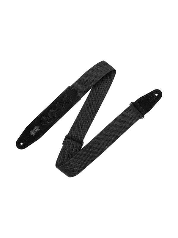 Correa de algodón con 4 soportes para púas 5 cm - Negro