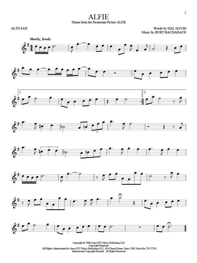 101 éxitos de películas - Saxofón alto