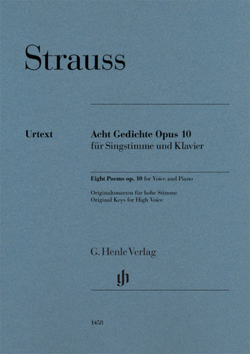 STRAUSS RICHARD - HUIT POEMES OP.10 - VOIX HAUTE & PIANO