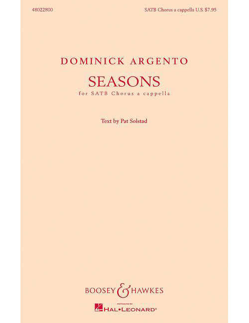 Argento - Seasons - Choeur Mixte (satb) A Cappella