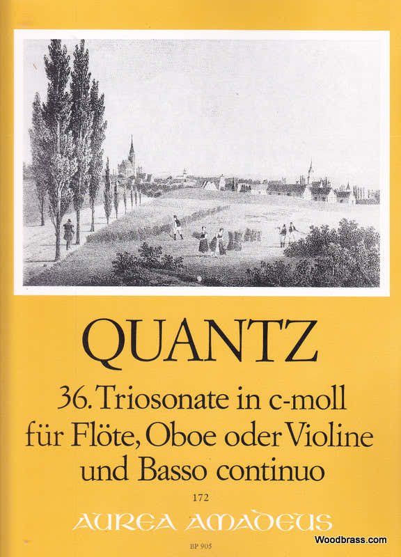 QUANTZ J.J. - TRIO SONATA NO. 36 IN C MINOR QV 2:ANH. 5 - FLUTE (OBOE) VIOLIN AND BASSO CONTINUO