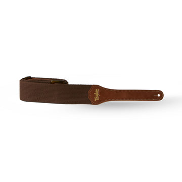 4001-20 GS Mini correa de algodón marrón chocolate 2" hebilla ámbar