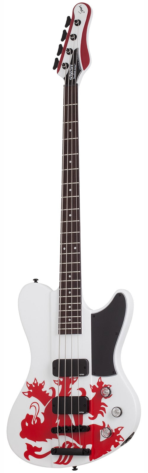 Ultra Spitfire Signature Simon Gallup Blanco brillante con León rojo