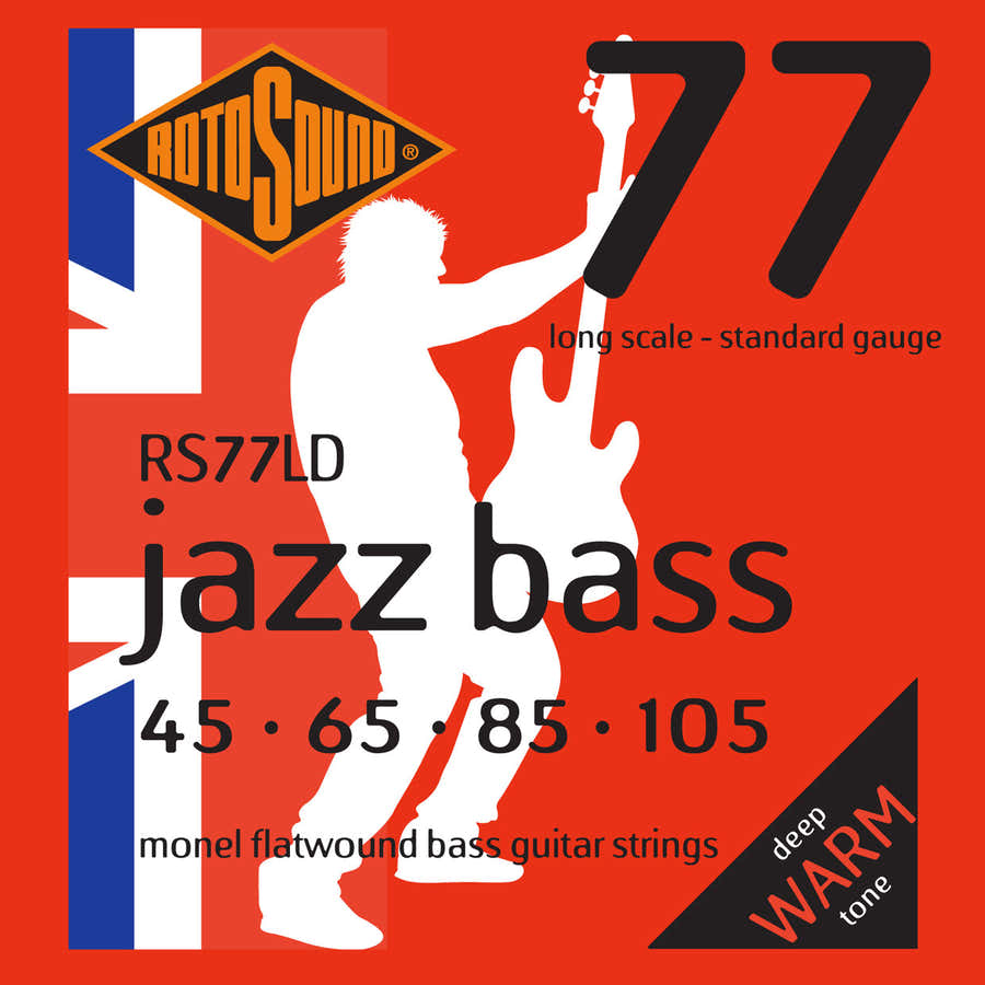 RS77LD Jazz Bass Monel, cuerdas planas, escala larga 45-105