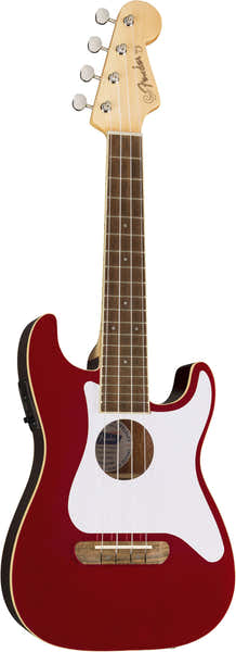 Stratocaster Fullerton Uke WN Rojo manzana acaramelada