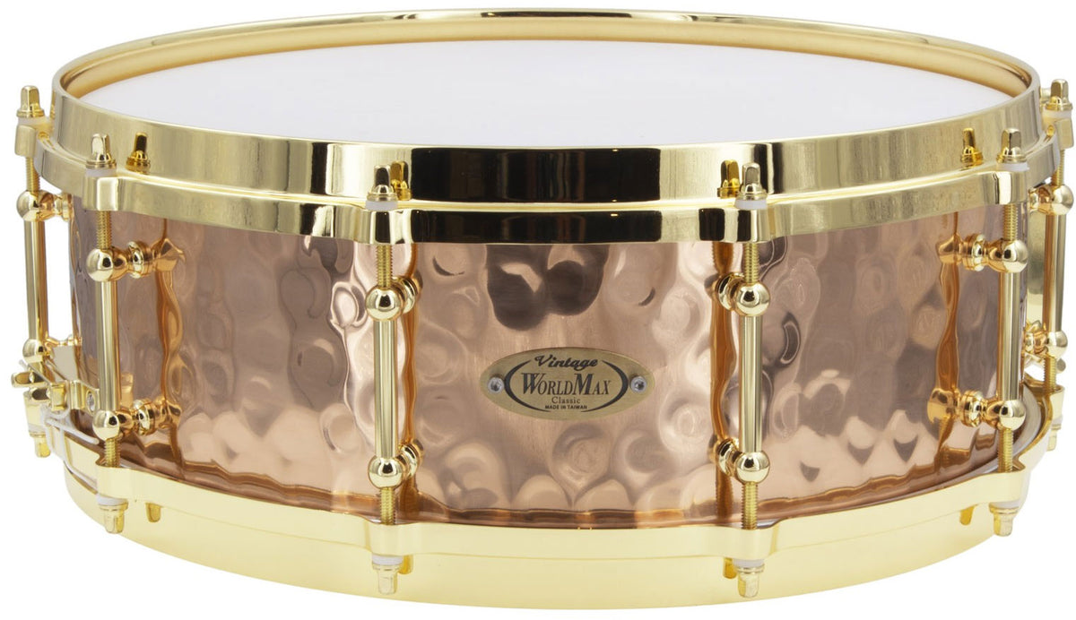 Worldmax BZH-5014DHBR - Caja 14" x 5" - Casco de Bronce Martillado - Aro Fundido