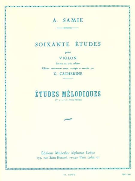 Samie - 60 Etudes Vol.3 : Etudes Melodiques Op.33 - Violon