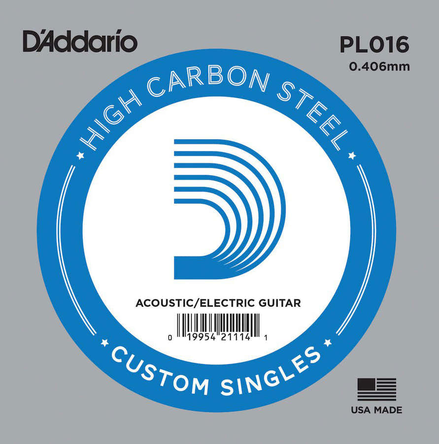 PL016 PLAIN STEEL GUITAR SINGLE STRING .016
