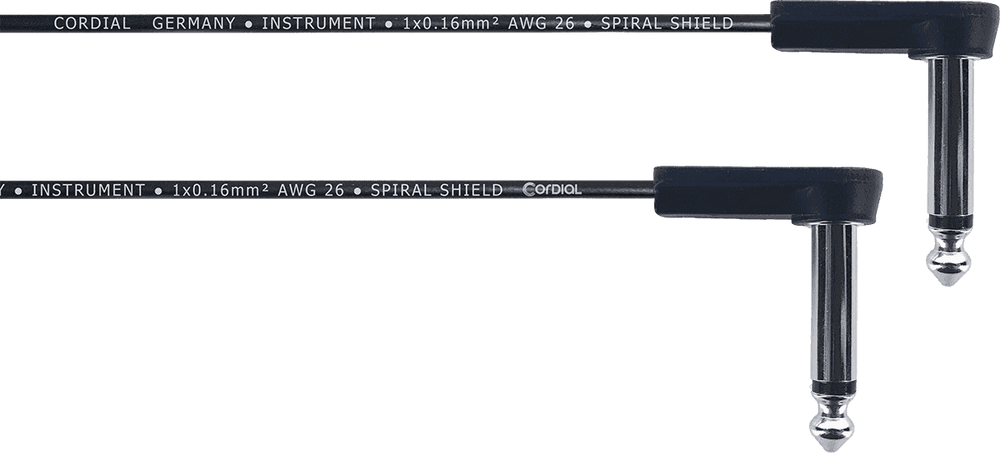 Cordial Cable Patch Plano Para Guitarra Con Jacks Acodados 45 CM