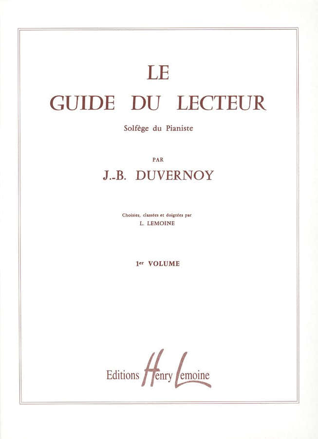 Duvernoy JEAN-baptiste - Guía del lector Vol.1 - Piano