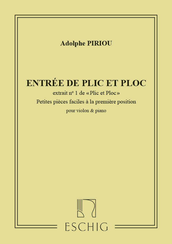 PIRIOU - PLIC ET PLOC N 1 - VIOLON ET PIANO