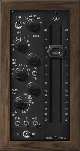 UAD Helios Type 69 Colección de preamplificador y EQ