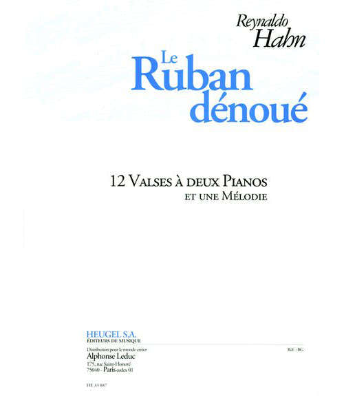 Heugel LE RUBAN DENOUE-12 VALSES - 2 PIANOS ET UNE MELODIE