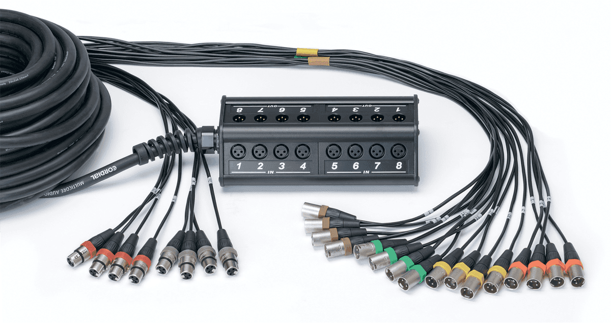 Cordial Caja de Escenario 16 Entradas 8 Salidas Cable XLR 30 M