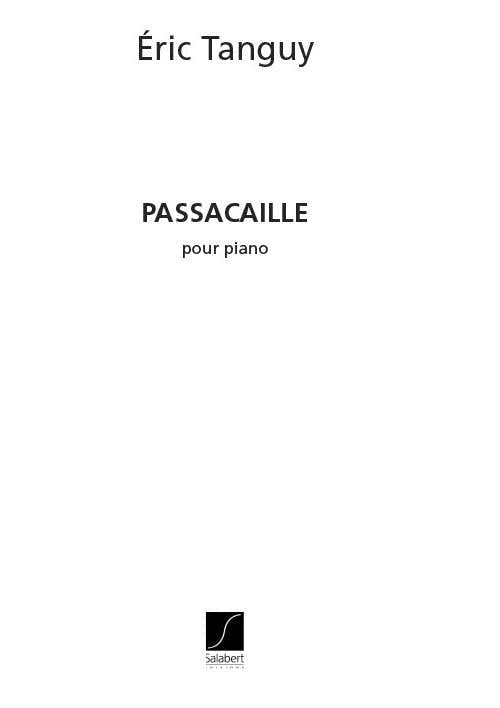 TANGUY E. - PASSACAILLE - PIANO