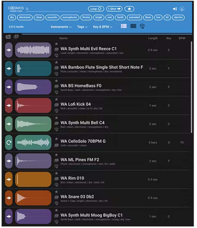 Cosmos Sample Finder