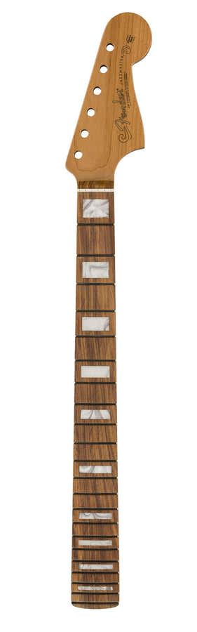 Mástil Jazzmaster tostado Inlays de bloque 22 trastes Medium Jumbo radio de 9.5" Pau Ferro perfil C moderno