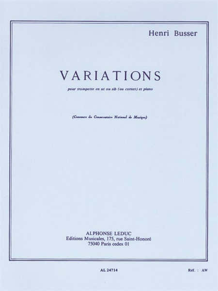 Busser Henri - Variations Op.53 - Trompette & Piano