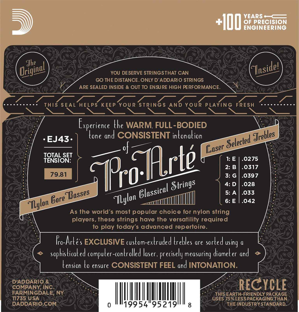EJ43 PRO-ARTE NYLON CLASSICAL GUITAR STRINGS LIGHT TENSION