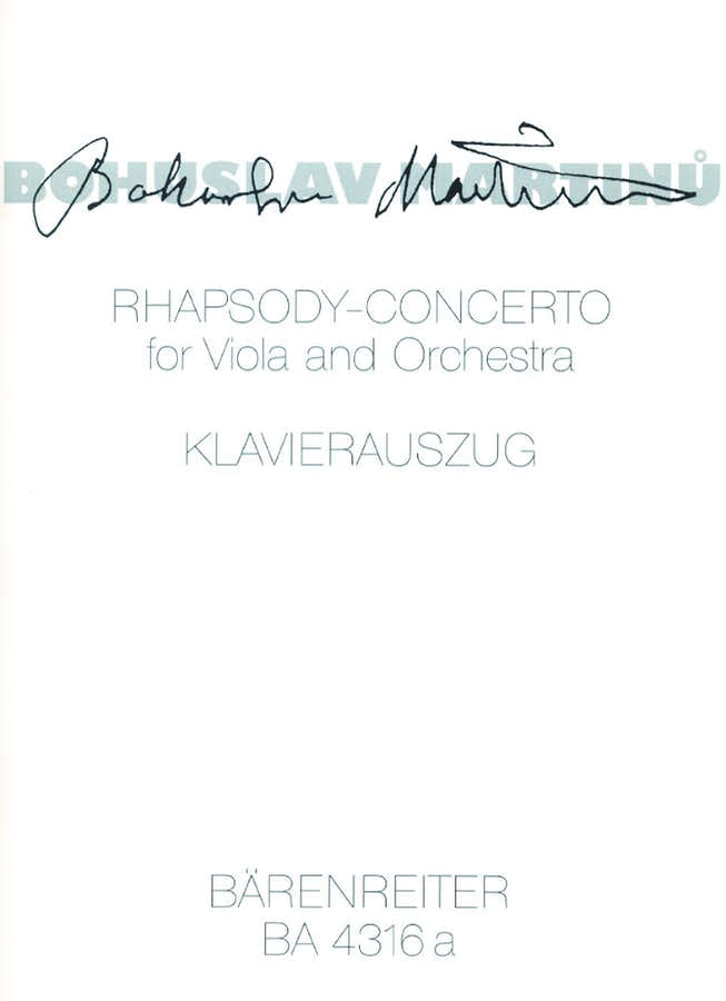 Minu Bohuslav - Rhapsody Concerto - Alto Piano