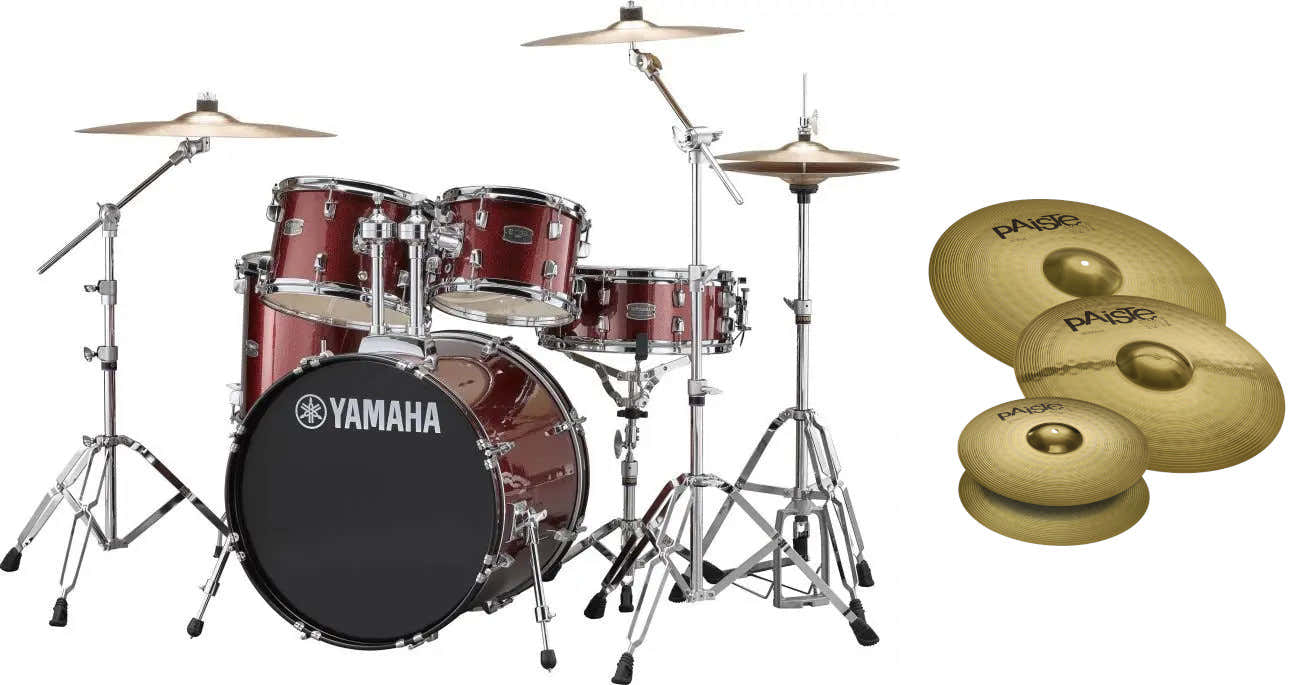 Rydeen 20 Purpurina burdeos + HW680W + Paiste 101