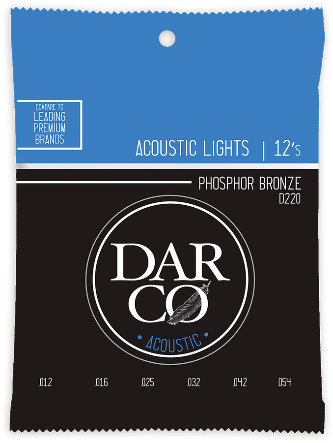 ACOUSTIC STRINGS 92/8 PHOSPHORE BRONZE DARCO ACOUSTIC LIGHT SET 92/8