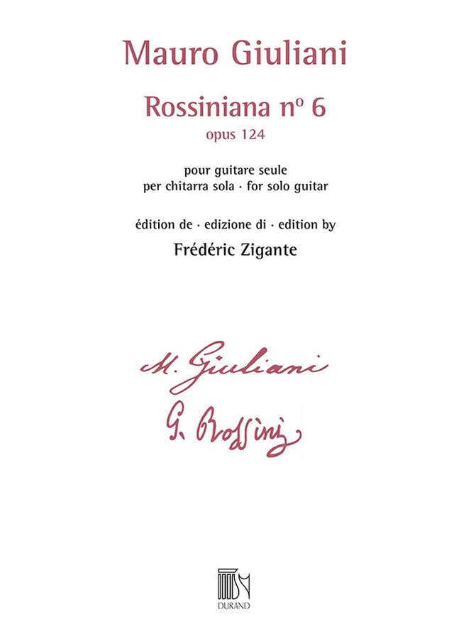 Giuliani - Rossiniana N° 6 (opus 124) - Edition De Frederic Zigante