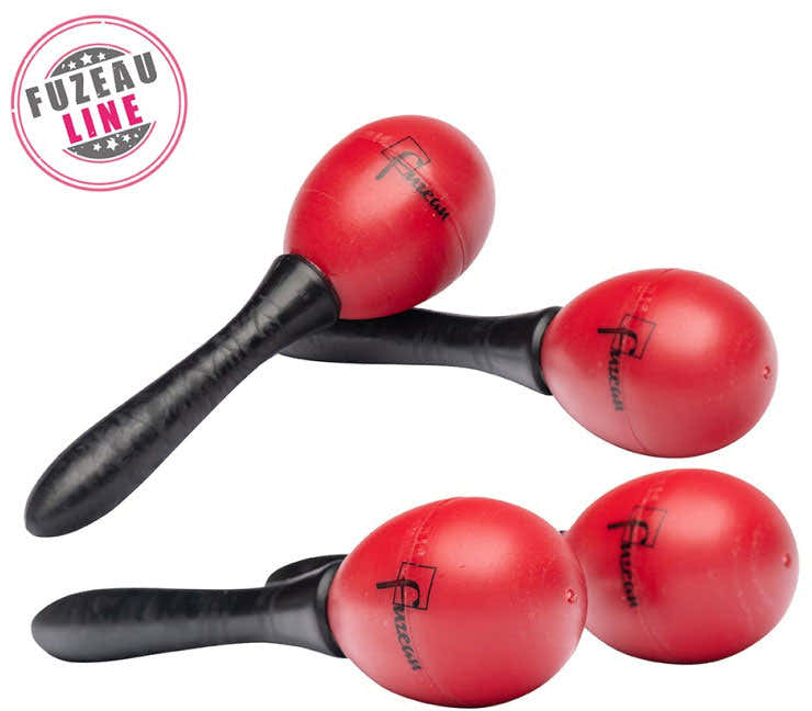 2 pares de maracas de plástico rojas y negras