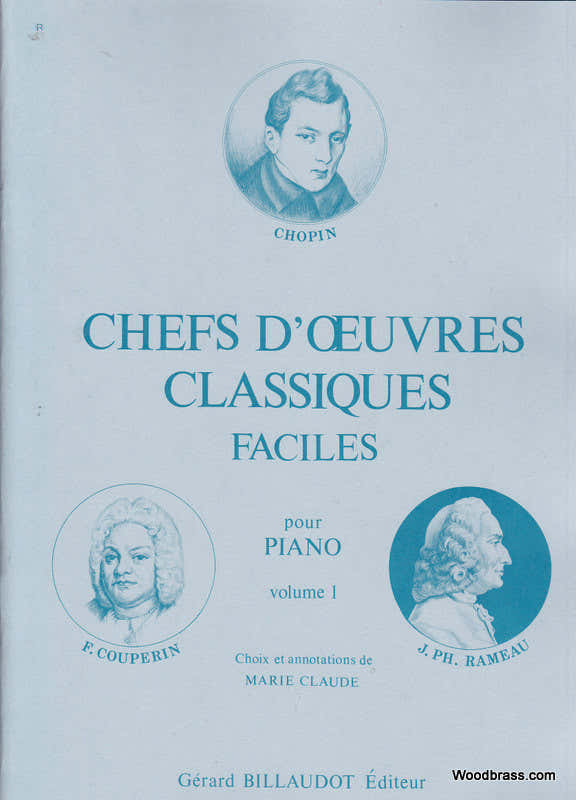 CHEFS D'OEUVRES CLASSIQUES FACILES VOL.1 - PIANO