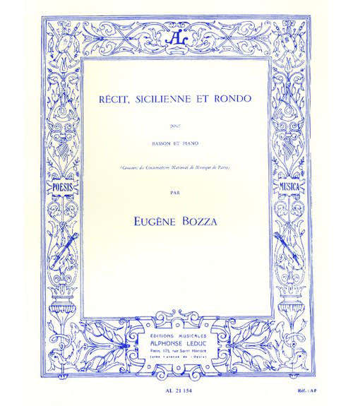 BOZZA E. - RECIT SICILIENNE ET RONDO - BASSON ET PIANO