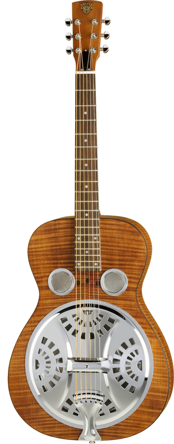 Dobro Hound Dog Deluxe mástil redondo marrón vintage