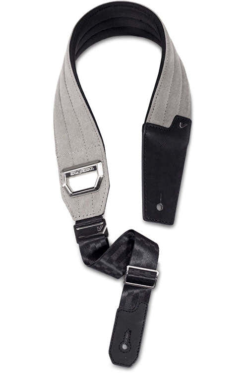 Fabrk - Correa de tela con parte posterior de neopreno y cuero vegano - Gris