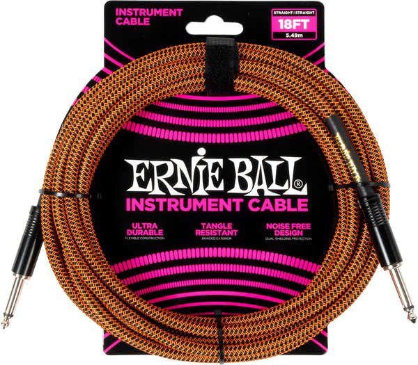 Ernie Ball Funda Trenzada 5,5m Naranja y Negro