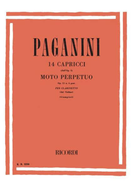 Paganini N. - 14 Capricci (dall'op.1) E 'moto Perpetuo' Op.11 N.6 - Clarinette
